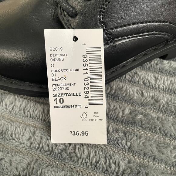 The Children's Place Toddler Boys Size 10 Lace Up Dress Shoes - Black 2623790_01 - Picture 7 of 7